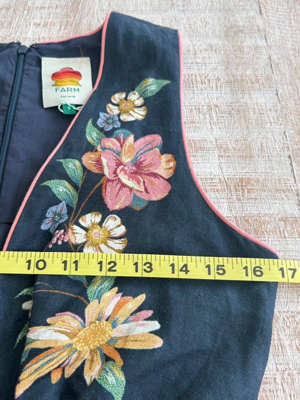Farm Rio Dark Blue/Navy Maira Floral Linen Midi Dress Sundress Small NWT - Picture 9 of 14